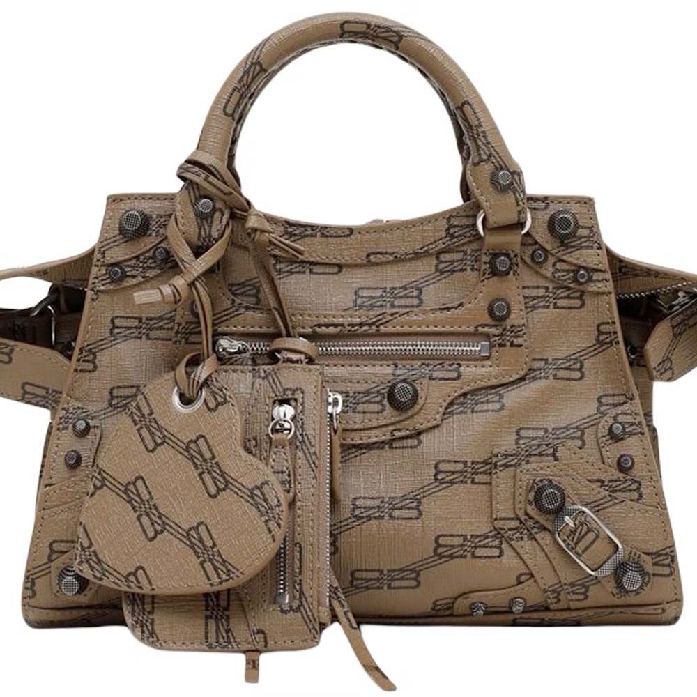 Balenciaga Neo Cagole HandbagXS BB Monogram Brown/Black